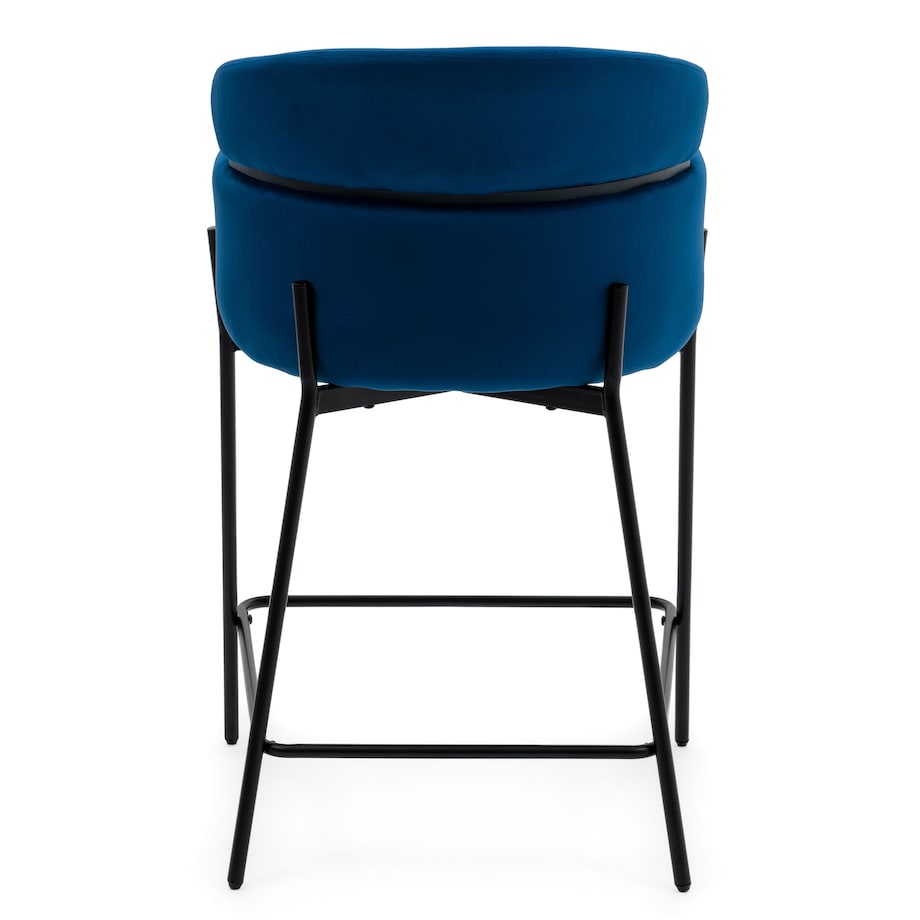 Hoker tapicerowany welurowy do salonu BOLZANO granatowy