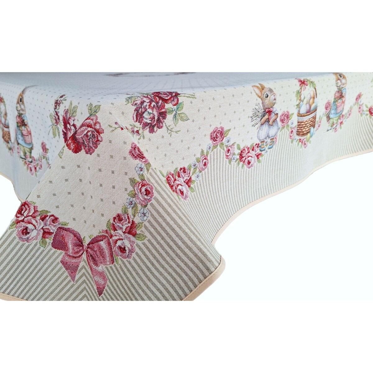 Obrus Wielkanocny 140X240 Cm Na Stół Ozdobny Dekoracyjny Zajączki