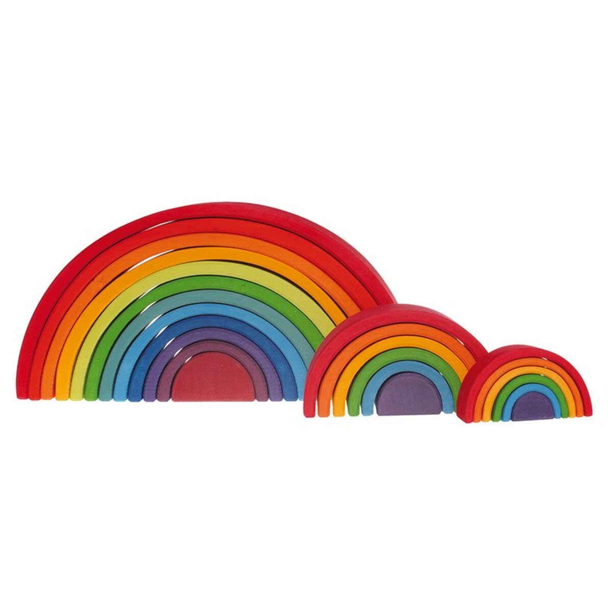 Tęcza Grimm's 12-elementowa - drewniane klocki kolorowe 3+