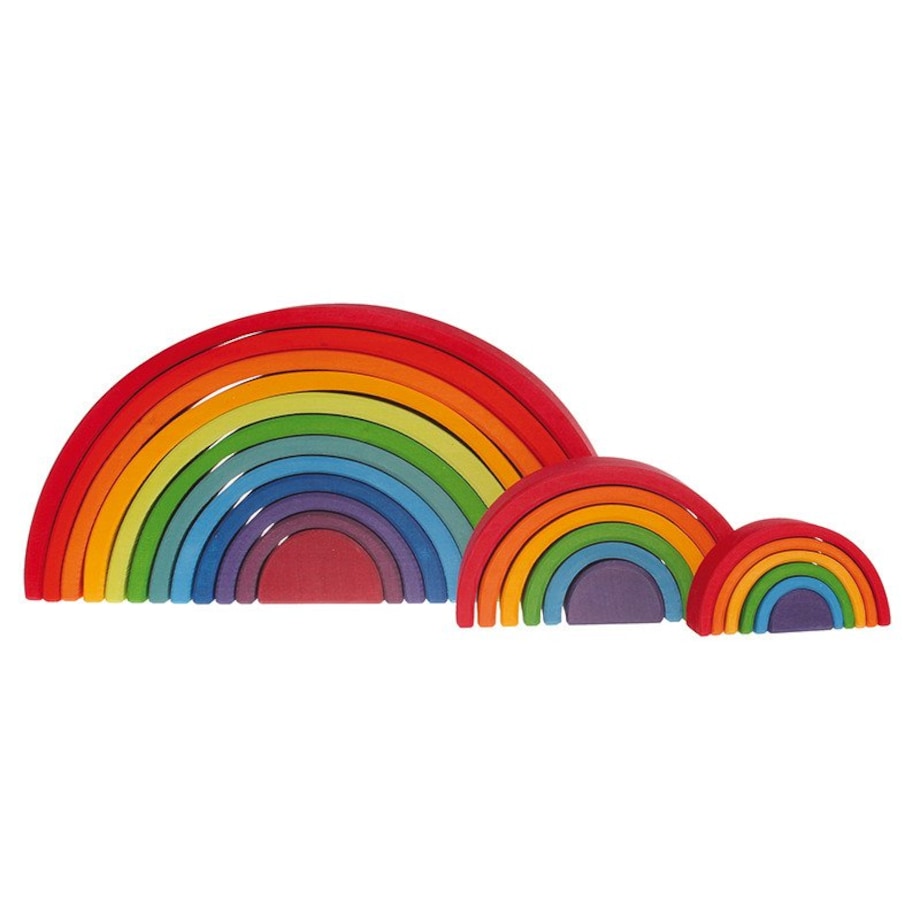 Tęcza Grimm's 12-elementowa - drewniane klocki kolorowe 3+