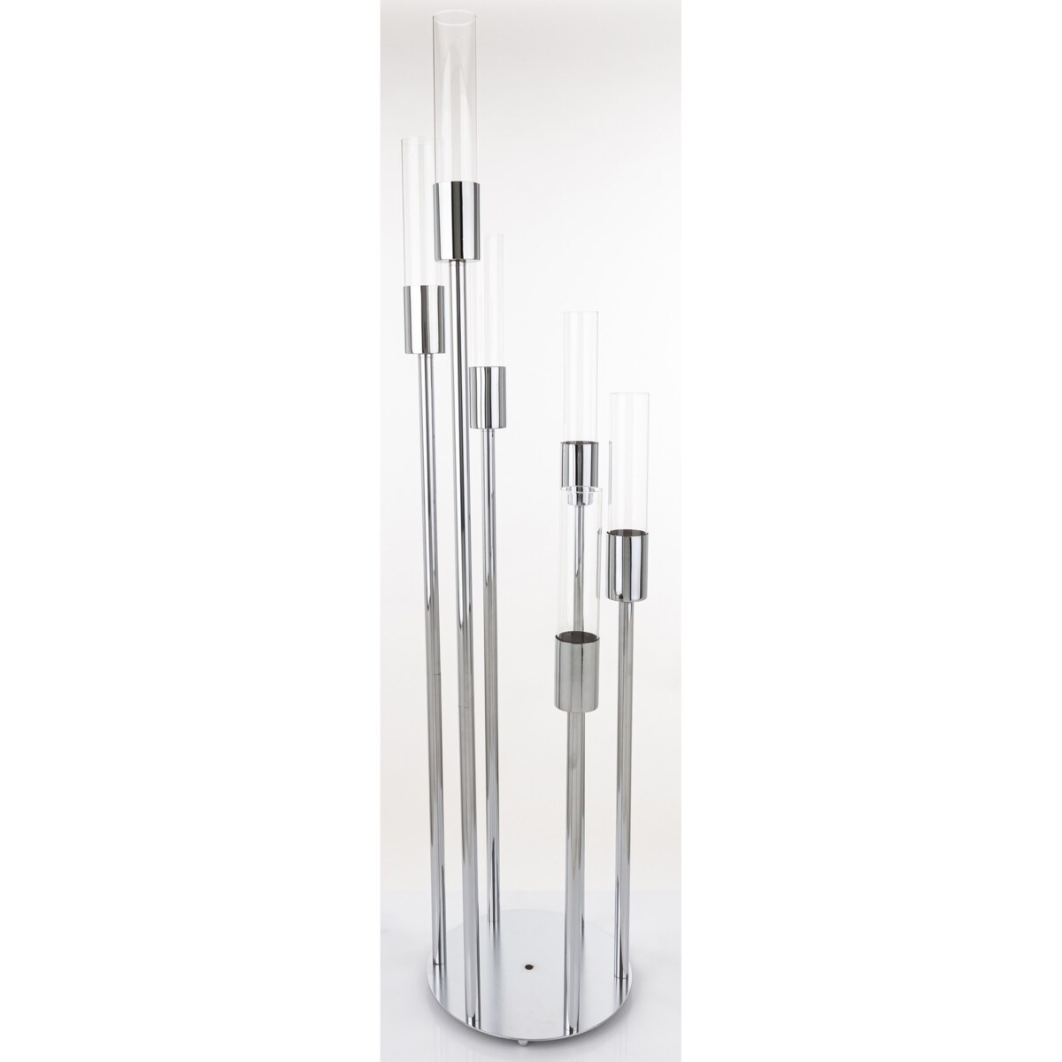 Świecznik metalowy na 6 świec 117x27x27 cm BATANG srebrny