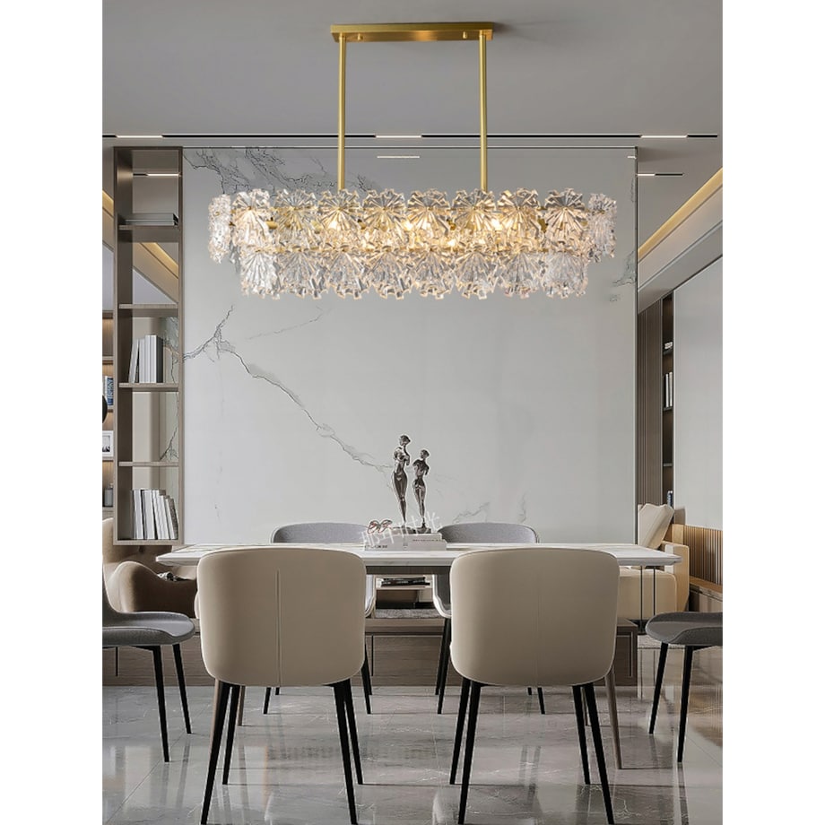 Lampa Sufitowa Wisząca Kryształowa 4Xe14 Złota