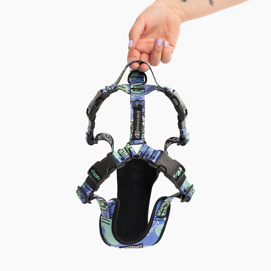 Szelki bezuciskowe Stay on "Spacer albo psikus" - Szerokość taśmy: 20mm, Rozmiar: S