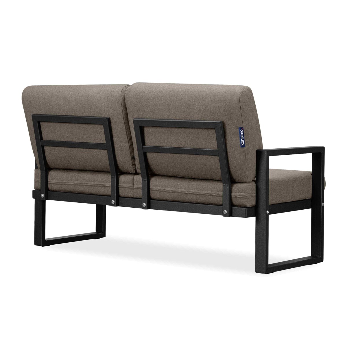 KONSIMO FRENA Stalowa sofa ogrodowa w stylu loft, czarna