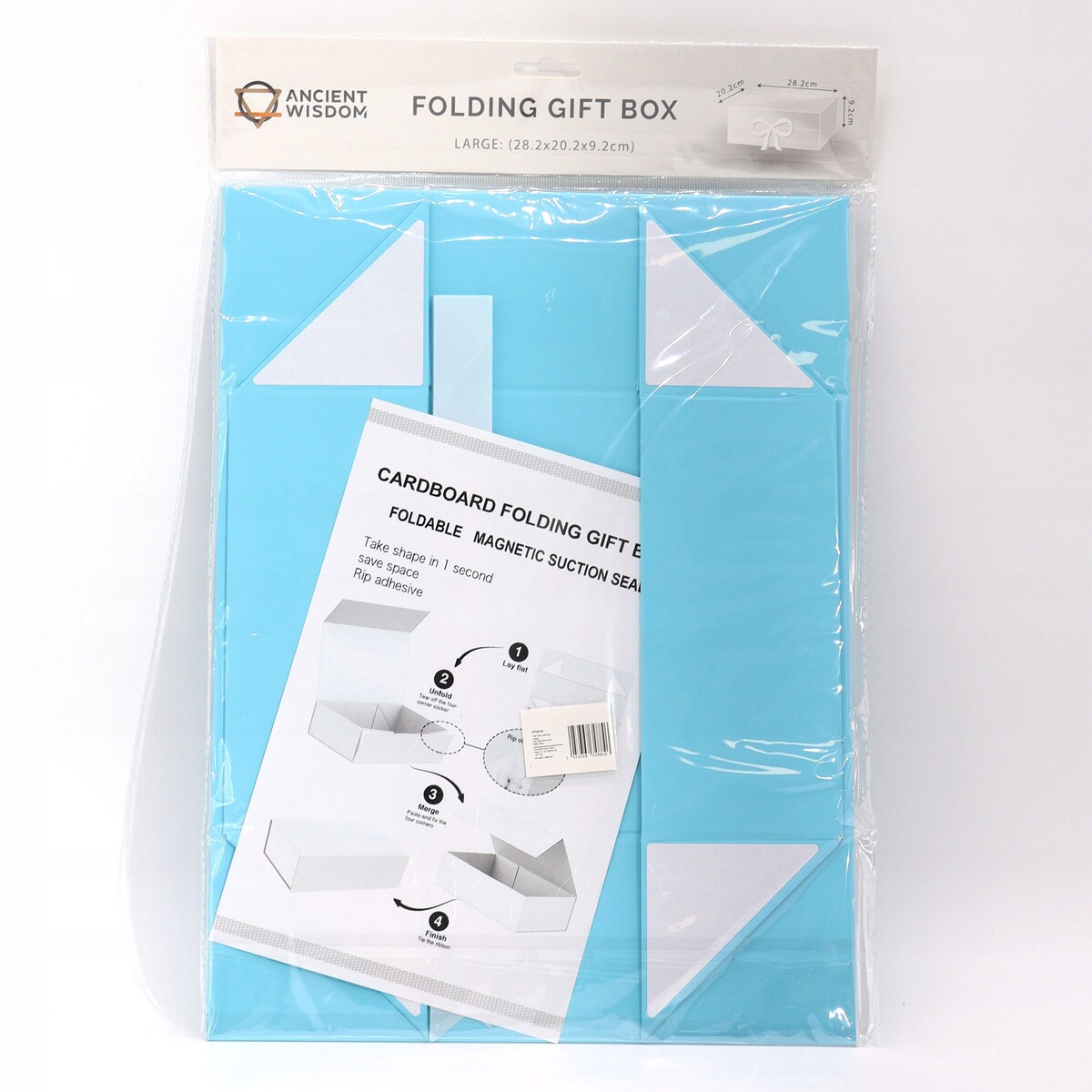 Płaskie Pudełko NA PREZENT BŁĘKITNE eleganckie box upominek gift 28x20x9cm