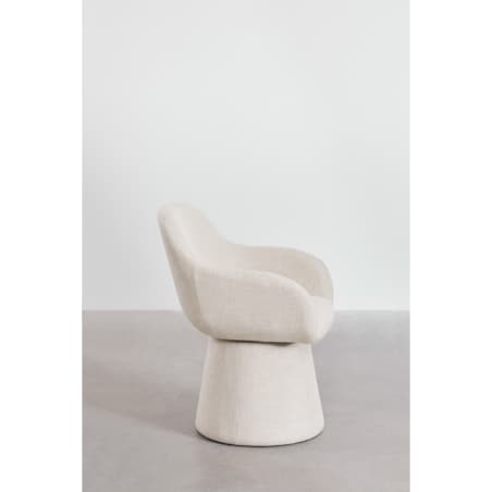 Krzesło do jadalni tapicerowane Erica z podłokietnikami kremowe