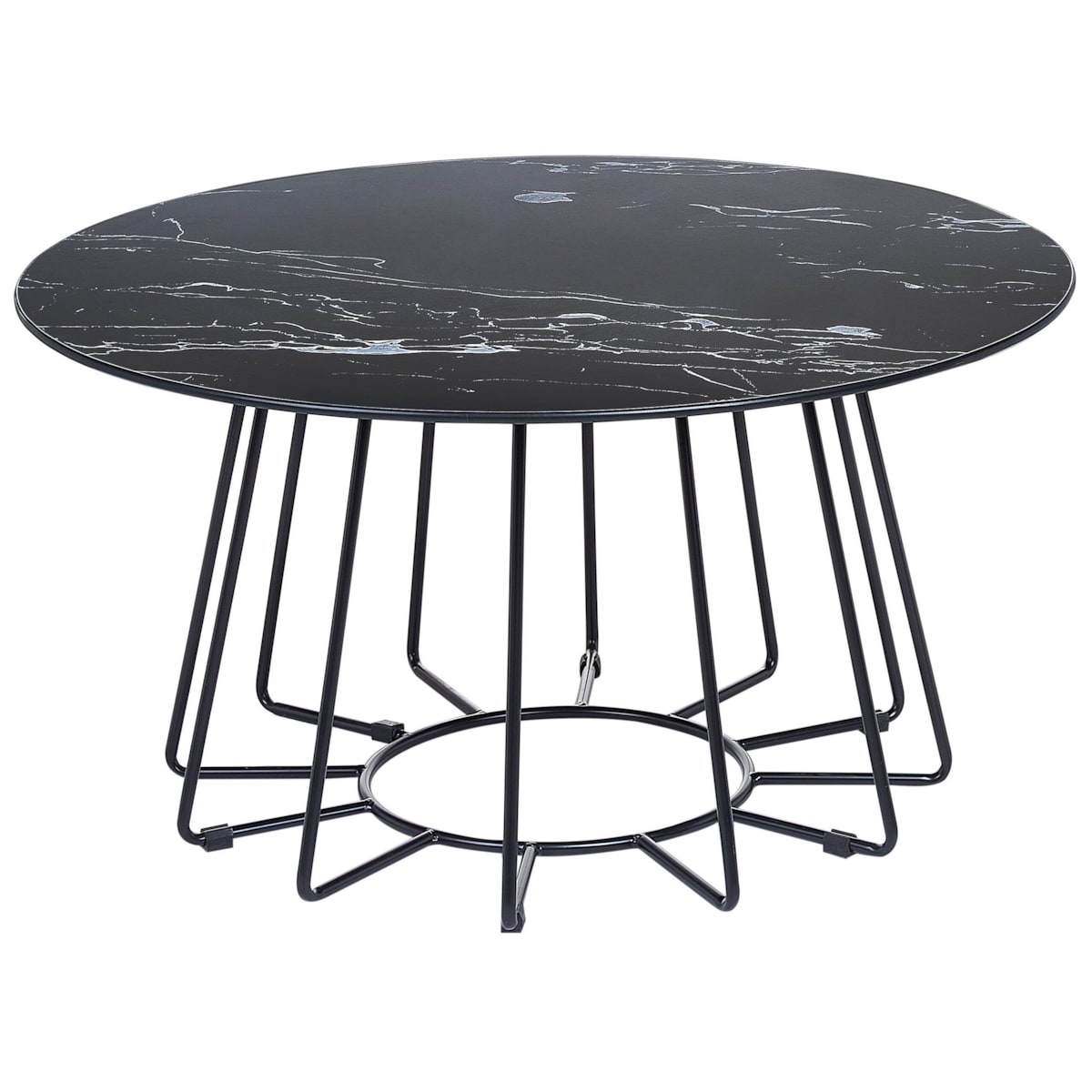 Stolik kawowy efekt marmuru czarny BERNIE