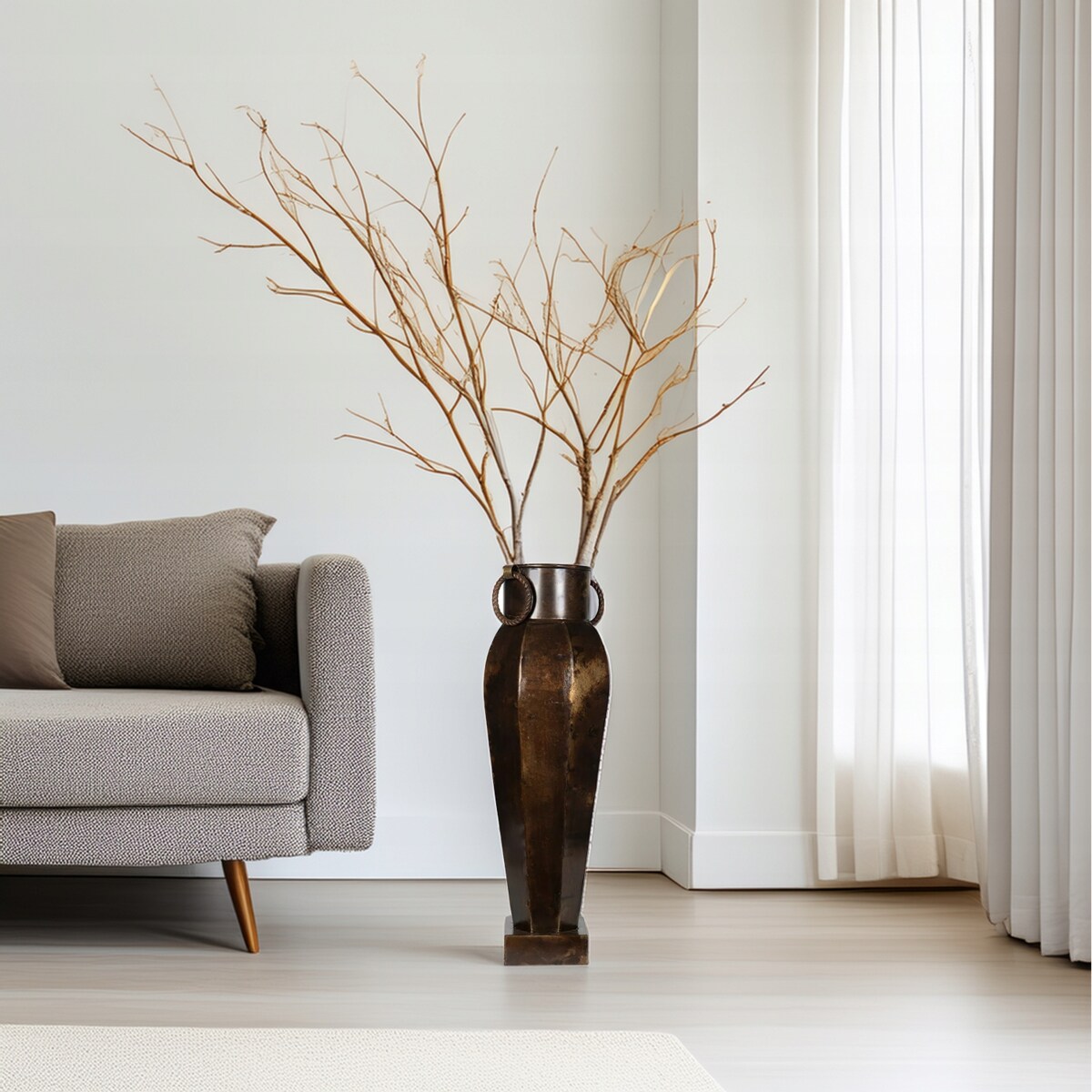 WAZON PODŁOGOWY WYSOKI 64cm DUŻY DO SALONU DOMU RETRO LOFT NA GAŁĘZIE