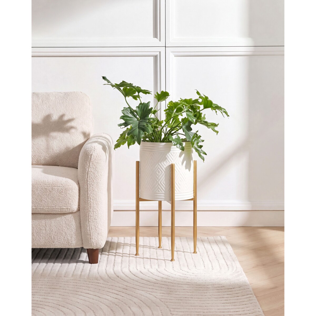 Donica na nóżkach SOLDANELLA 35 cm Metal Biały