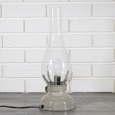 LAMPA stołowa nocna SANA szklany klosz wys. 42cm