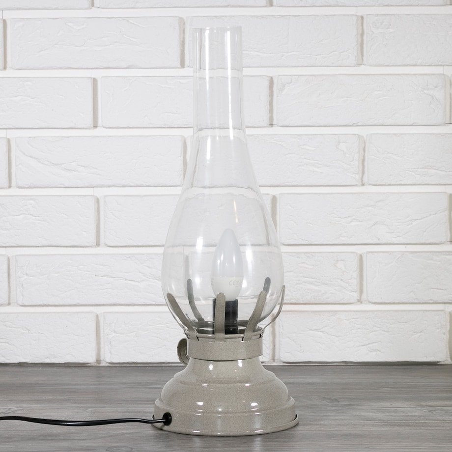 LAMPA stołowa nocna SANA szklany klosz wys. 42cm