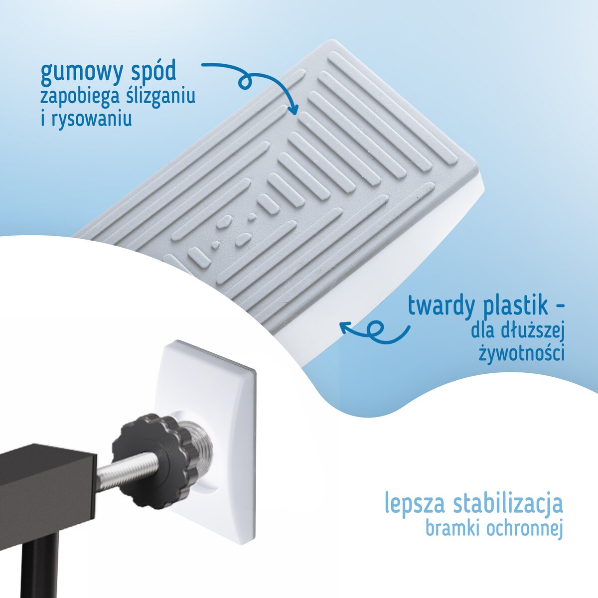 podkładki ochronne ścienne do bramek zabezpieczających, sipo, zestaw 4 sztuk, białe