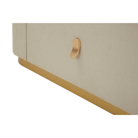 Komoda Beauty, kolor kremowy i złoty, drewno sosnowe, płyta MDF i metal, 140 x 45 x 76 cm, Mauro Ferretti
