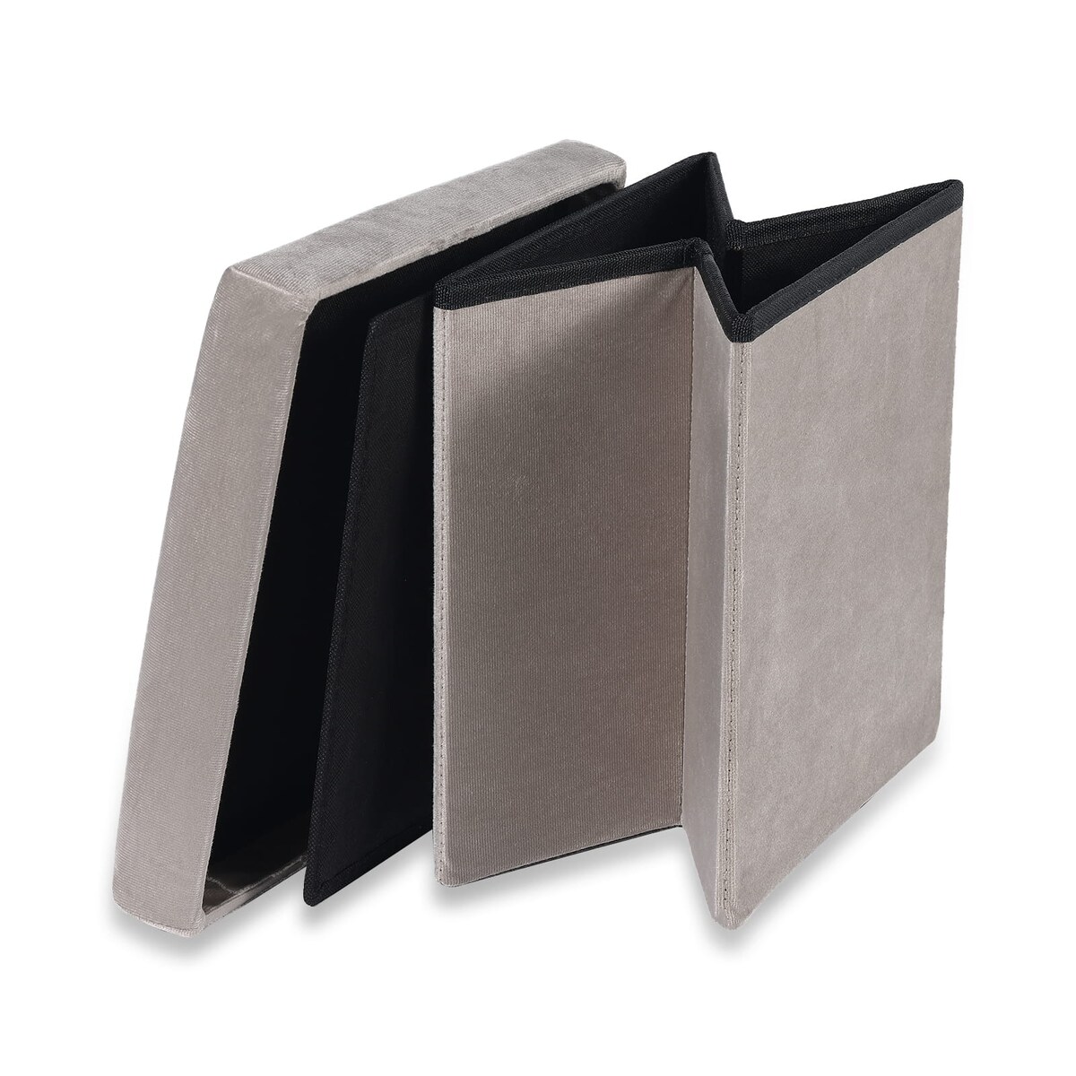 Pufa Składana M - 30X30X30 Cm Aksamit Beż