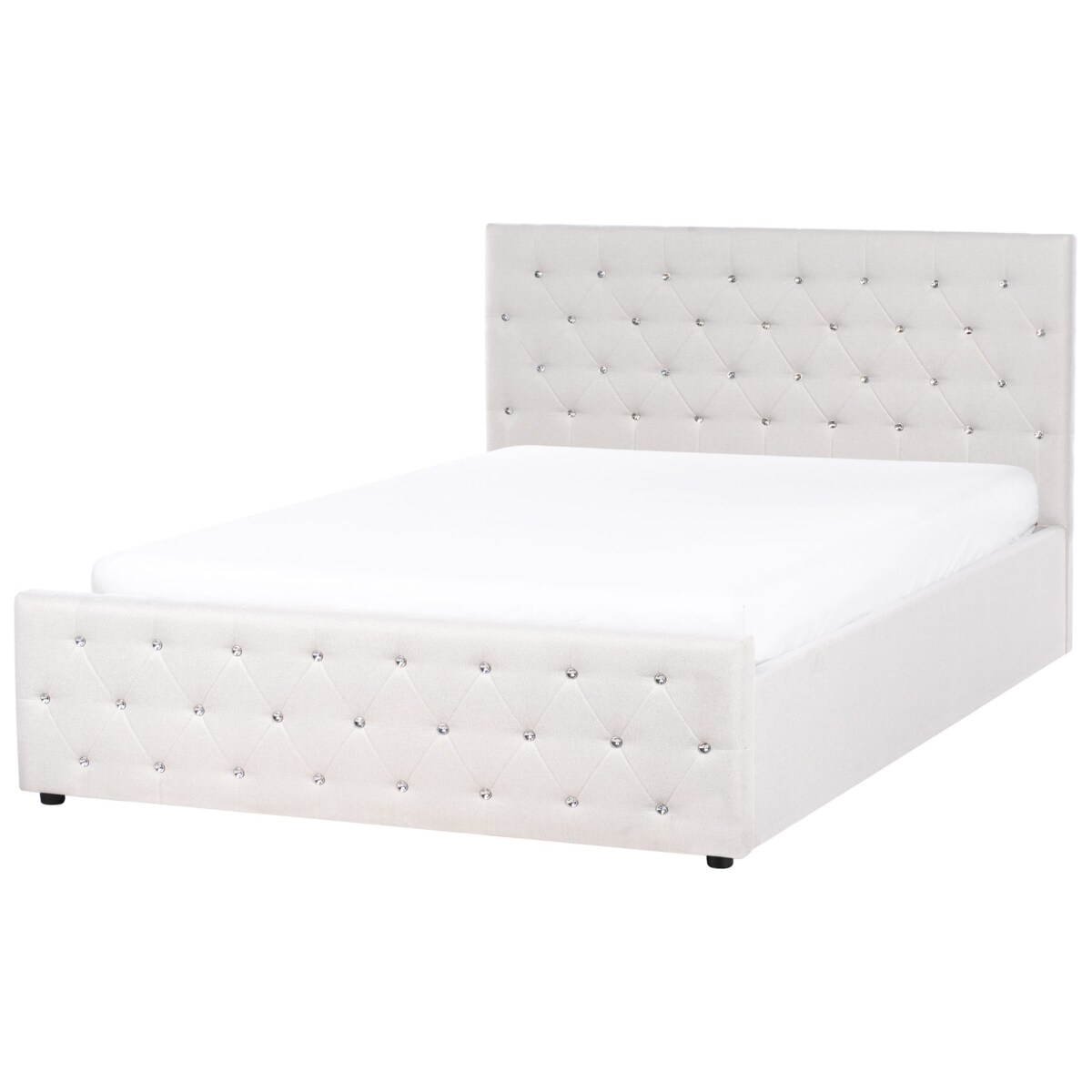 Łóżko z pojemnikiem AMIENS 160 x 200 cm Beżowy