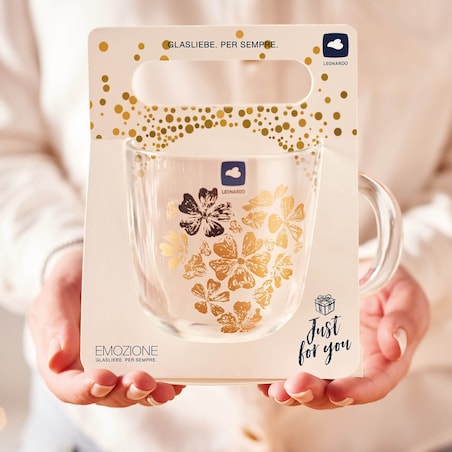 Szklanka 0,4l serce z kwiatów... EMOZIONE
