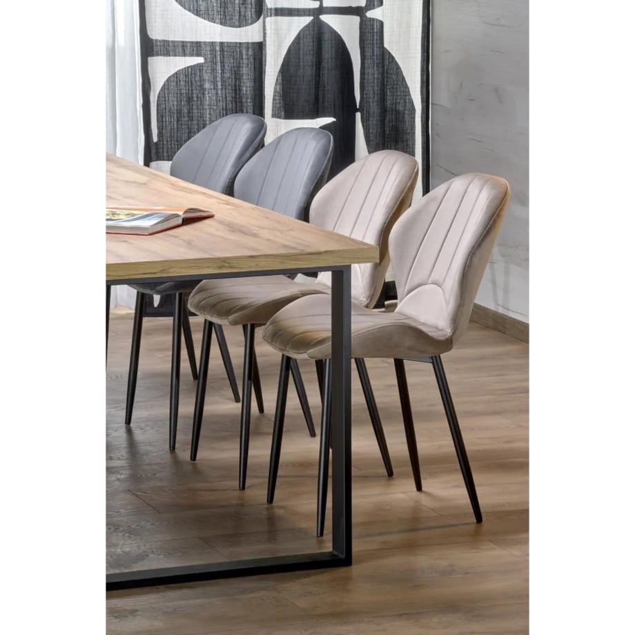 Krzesło tapicerowane K538 VELVET szare