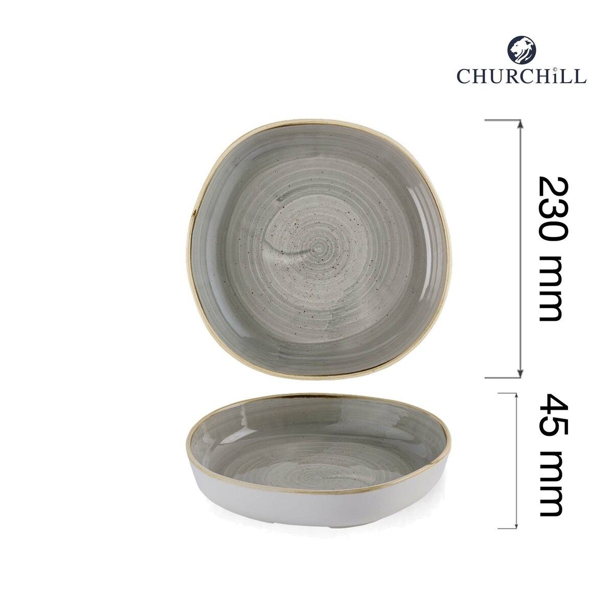 Talerz organiczny z wysokim rantem Stonecast Peppercorn Grey, 230mm