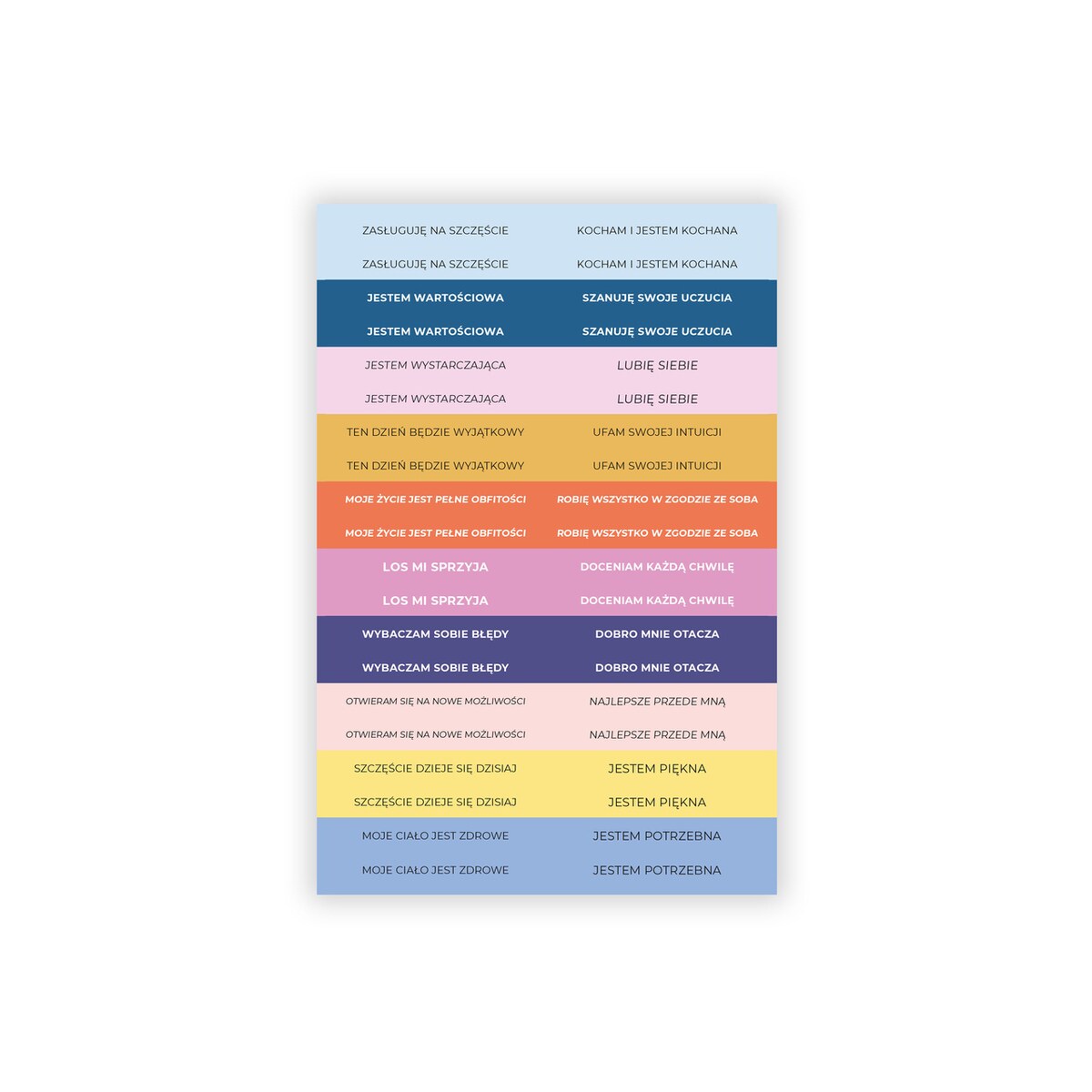 Naklejki Afirmacyjne – Słowa Mocy