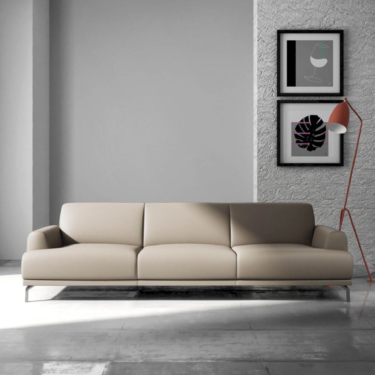 Sofa 3-osobowa Puzo brązowa