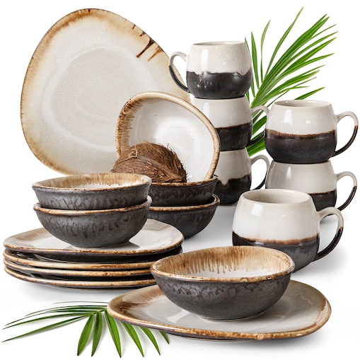 Konsimo PRIMA Zestaw śniadaniowy 6 os. (18 el.), jasnobeżowy