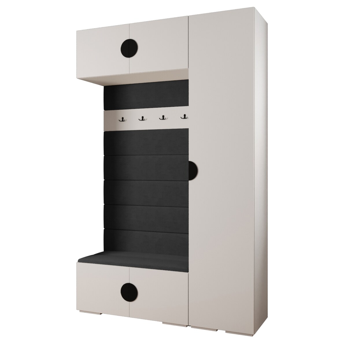 Garderoba do przedpokoju INOVA 4 Z19 biały+czarny+manila18