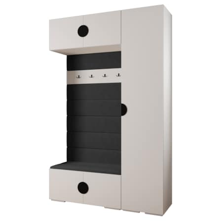 Garderoba do przedpokoju INOVA 4 Z19 biały+czarny+manila18