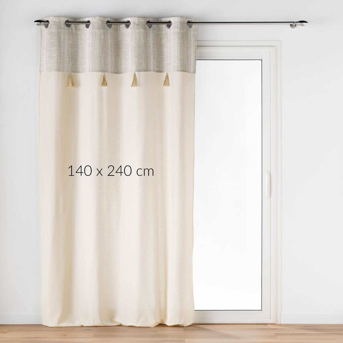 Zasłona na przelotkach ze złotymi frędzlami, ISLAND, 140 x 240 cm