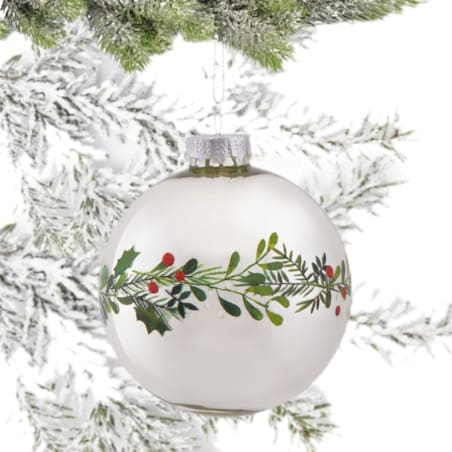 VILLA ITALIA Bombka srebrna dekorowana 8 cm