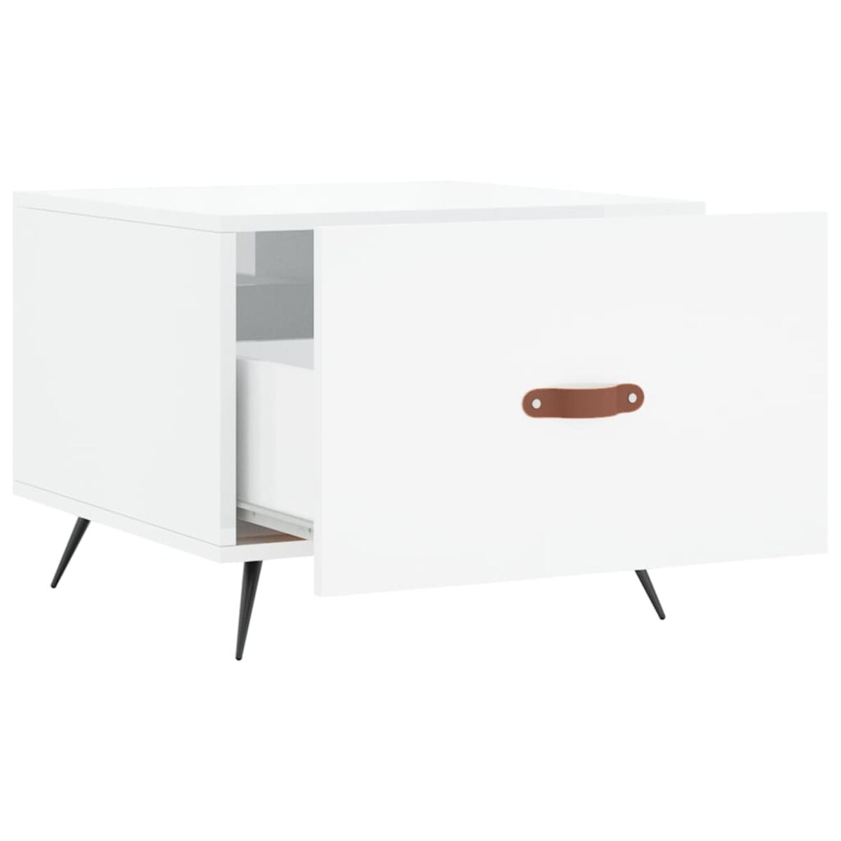 vidaXL Stolik kawowy, biały o wysokim połysku, 50x50x40 cm