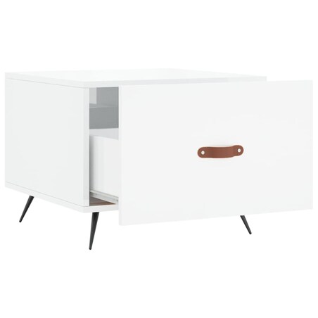 vidaXL Stolik kawowy, biały o wysokim połysku, 50x50x40 cm