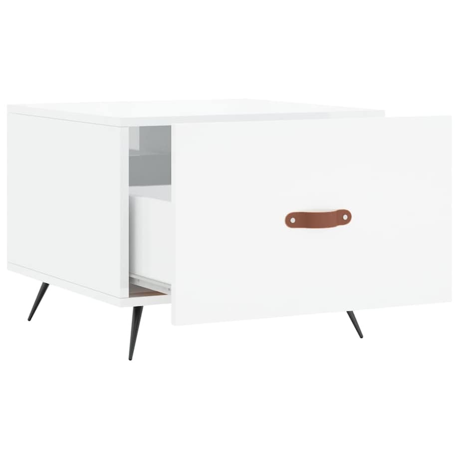 vidaXL Stolik kawowy, biały o wysokim połysku, 50x50x40 cm