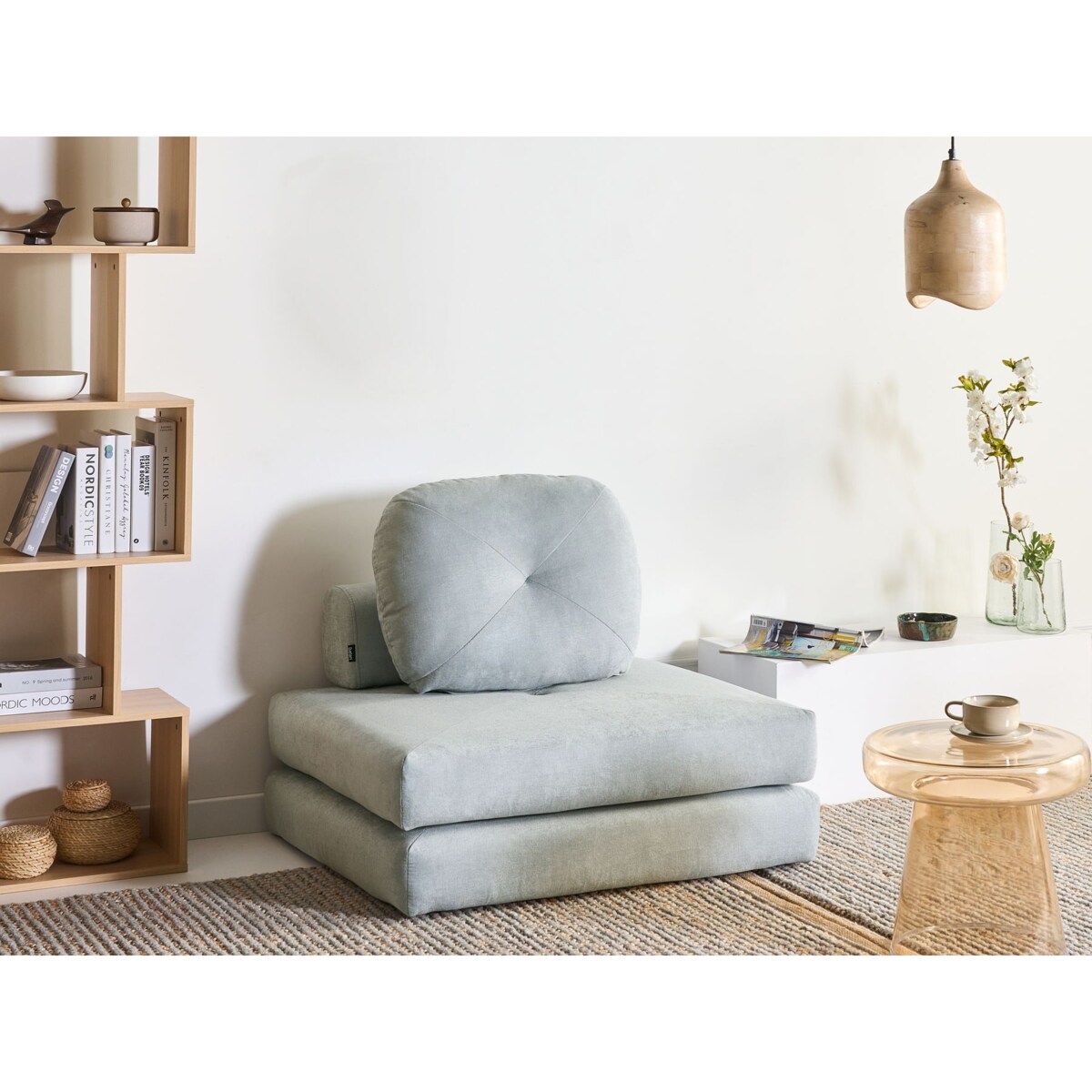 Sofa rozkładana jednoosobowa OLDEN Błękitny