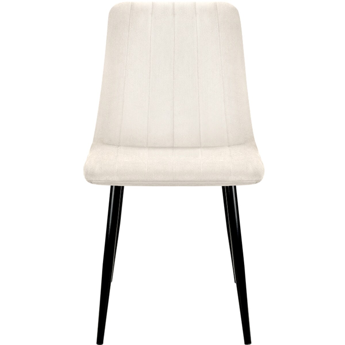 Krzesło welurowe tapicerowane beżowe pikowane czarne nogi