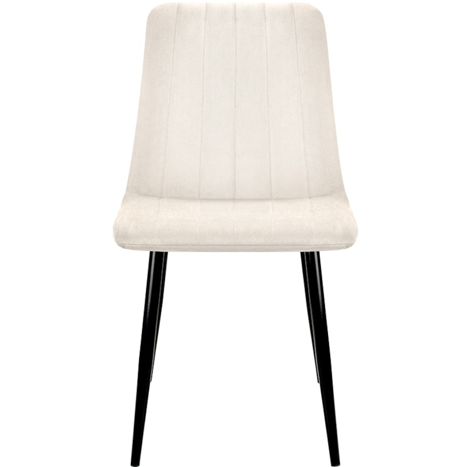 Krzesło welurowe tapicerowane beżowe pikowane czarne nogi