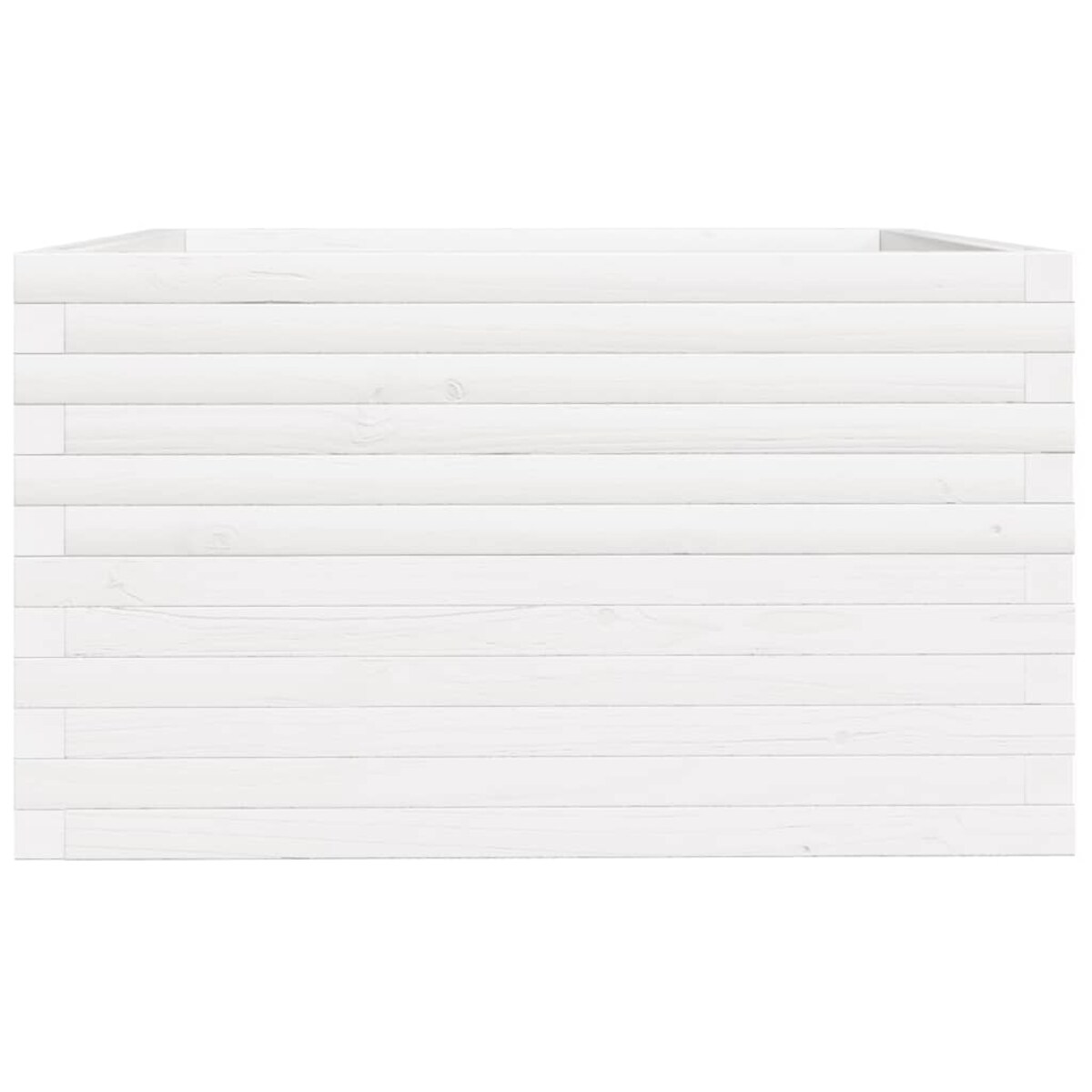 vidaXL Donica ogrodowa, biała, 80x80x49,5 cm, lite drewno sosnowe