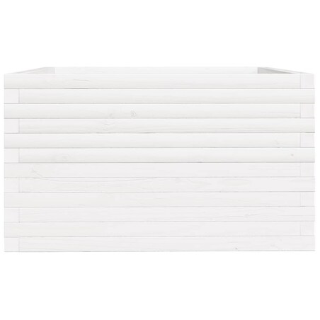 vidaXL Donica ogrodowa, biała, 80x80x49,5 cm, lite drewno sosnowe