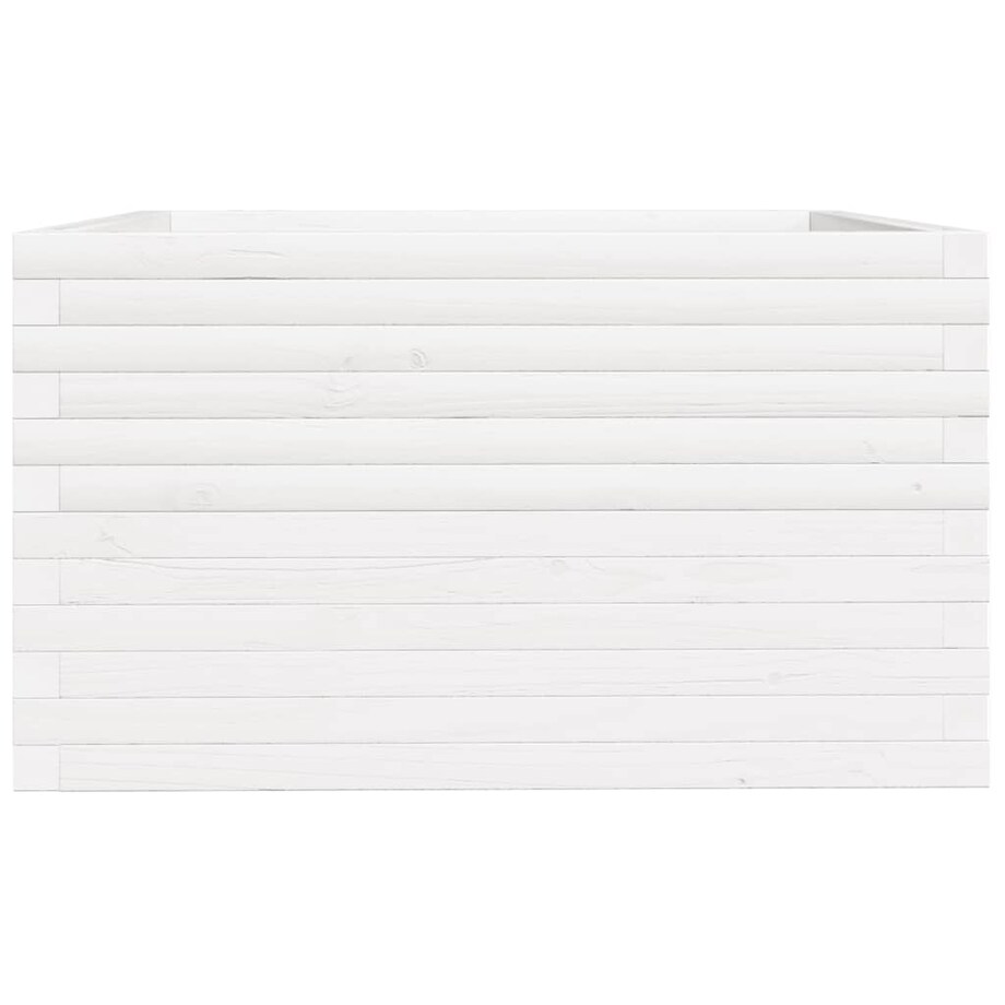 vidaXL Donica ogrodowa, biała, 80x80x49,5 cm, lite drewno sosnowe