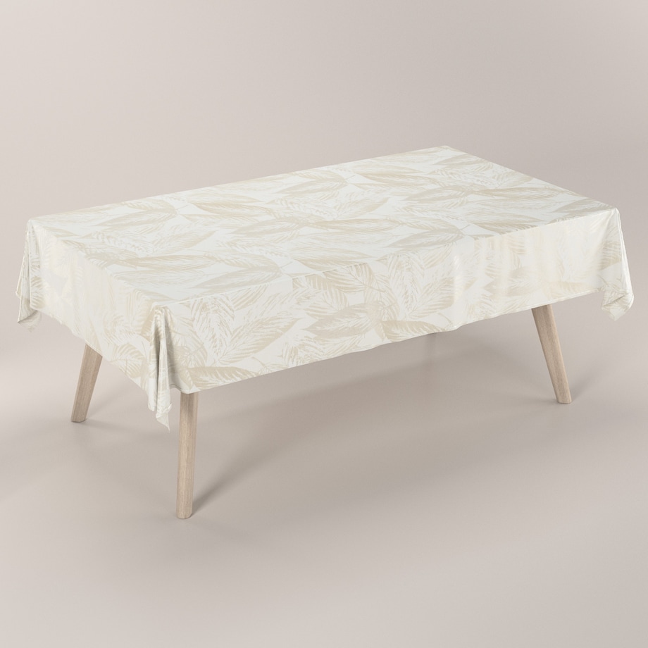 Obrus prostokątny 130 x 210 cm szaro-beżowe liście