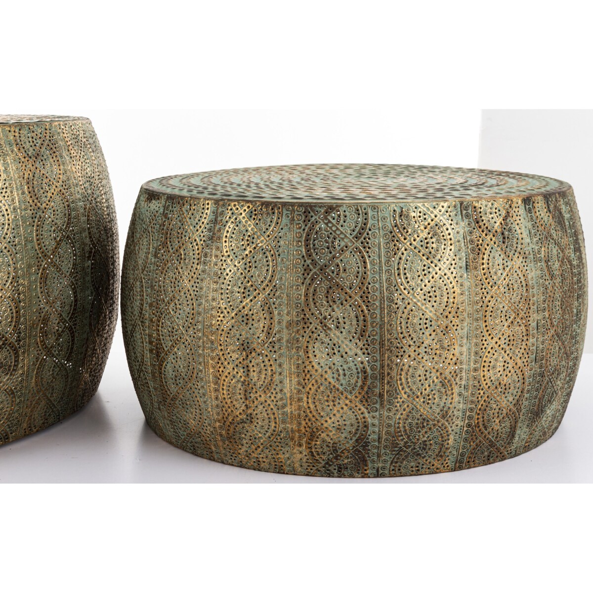 Stolik boczny 2 szt. metalowy 30x55x55 i 25x45x45 cm MOJI