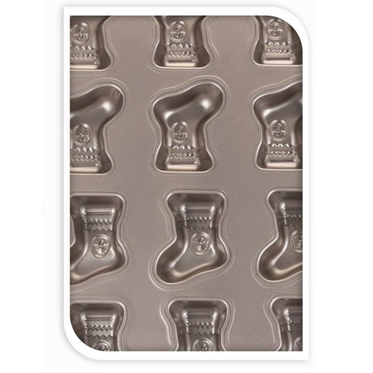 Foremki świąteczne do pieczenia ciastek, non-stick, motyw skarpet, 35 x 26 cm