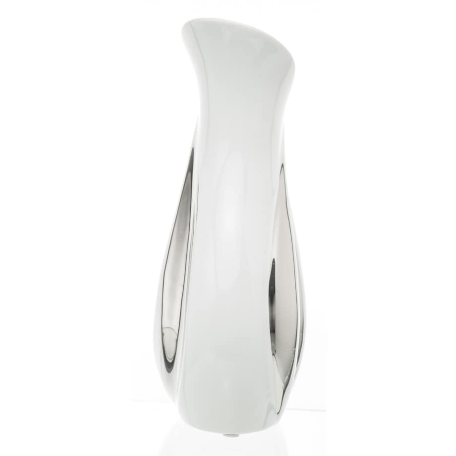 Wazon ceramiczny 30x12,5x15 cm BELO srebrno-biały