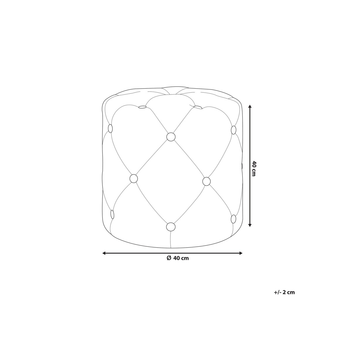 Puf welurowy 40 cm oliwkowy COROLLA