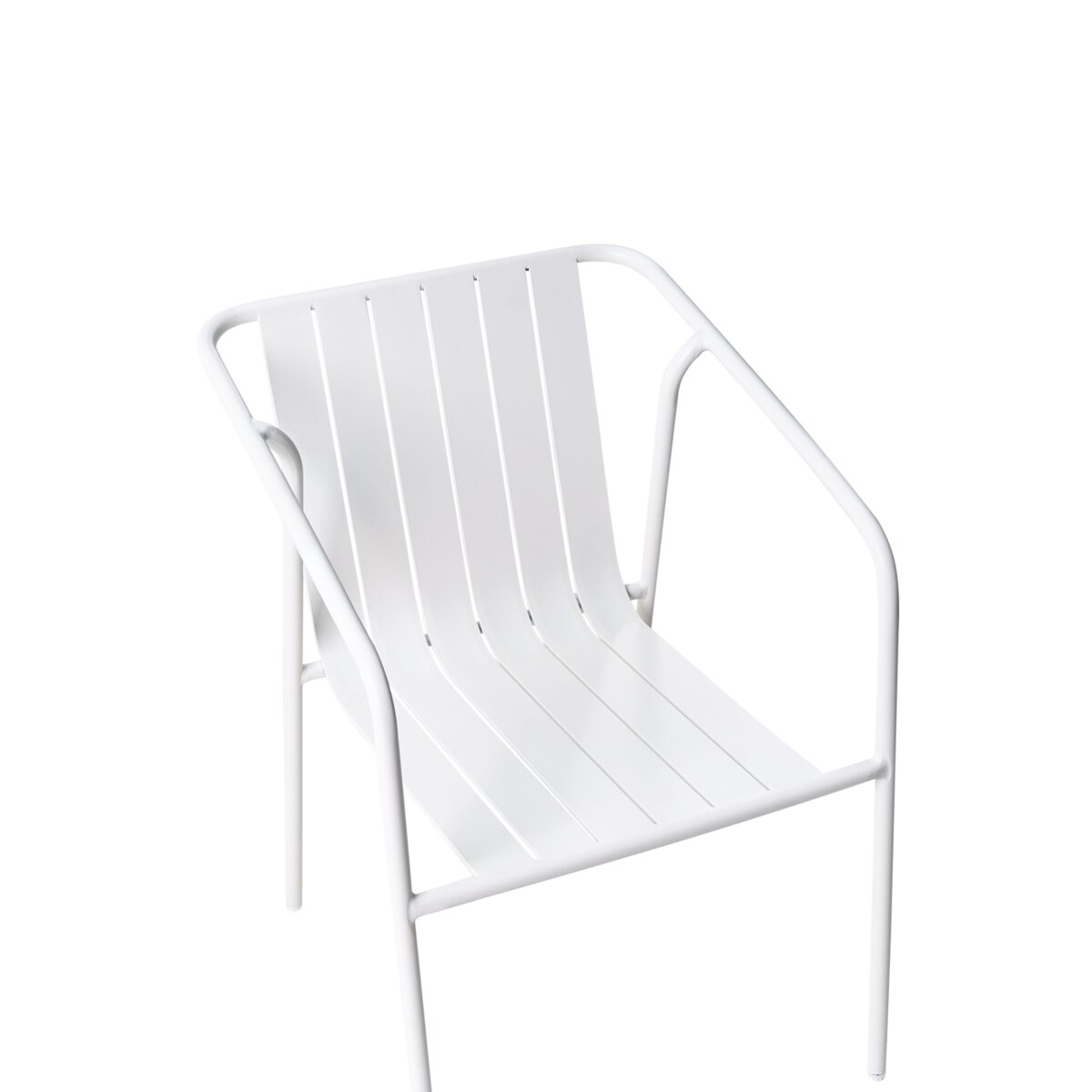 Zestaw 8 krzeseł ogrodowych z poduszkami ASCIANO Metal Biały