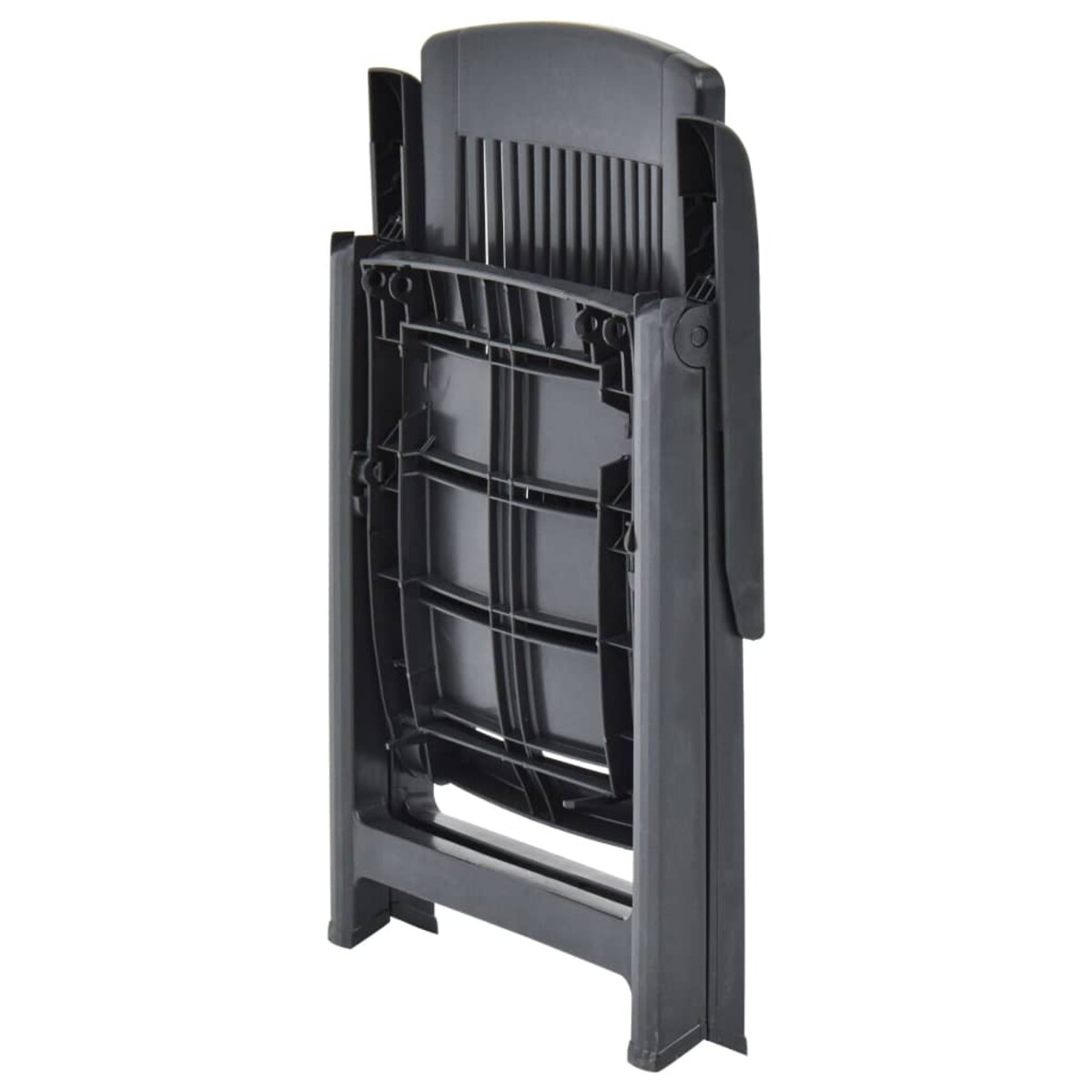 vidaXL Rozkładane krzesła do ogrodu, 2 szt., plastikowe, antracytowe