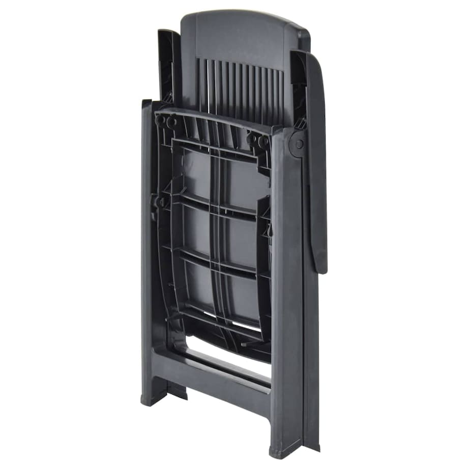 vidaXL Rozkładane krzesła do ogrodu, 2 szt., plastikowe, antracytowe