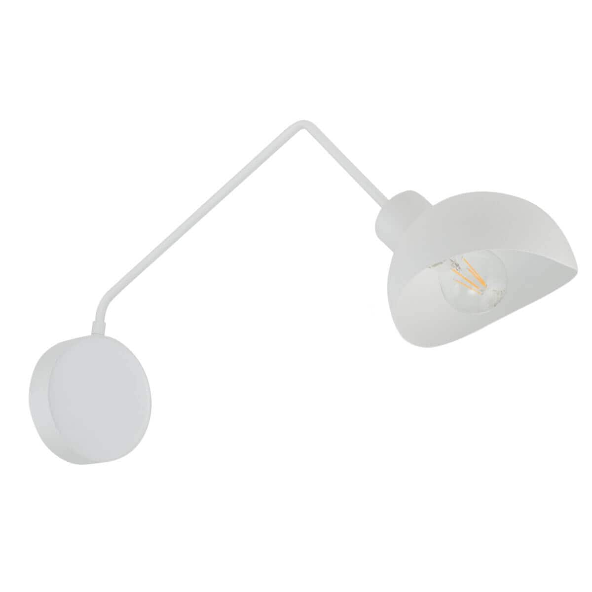 Metalowy kinkiet minimalistyczny Roy do sypialni biały