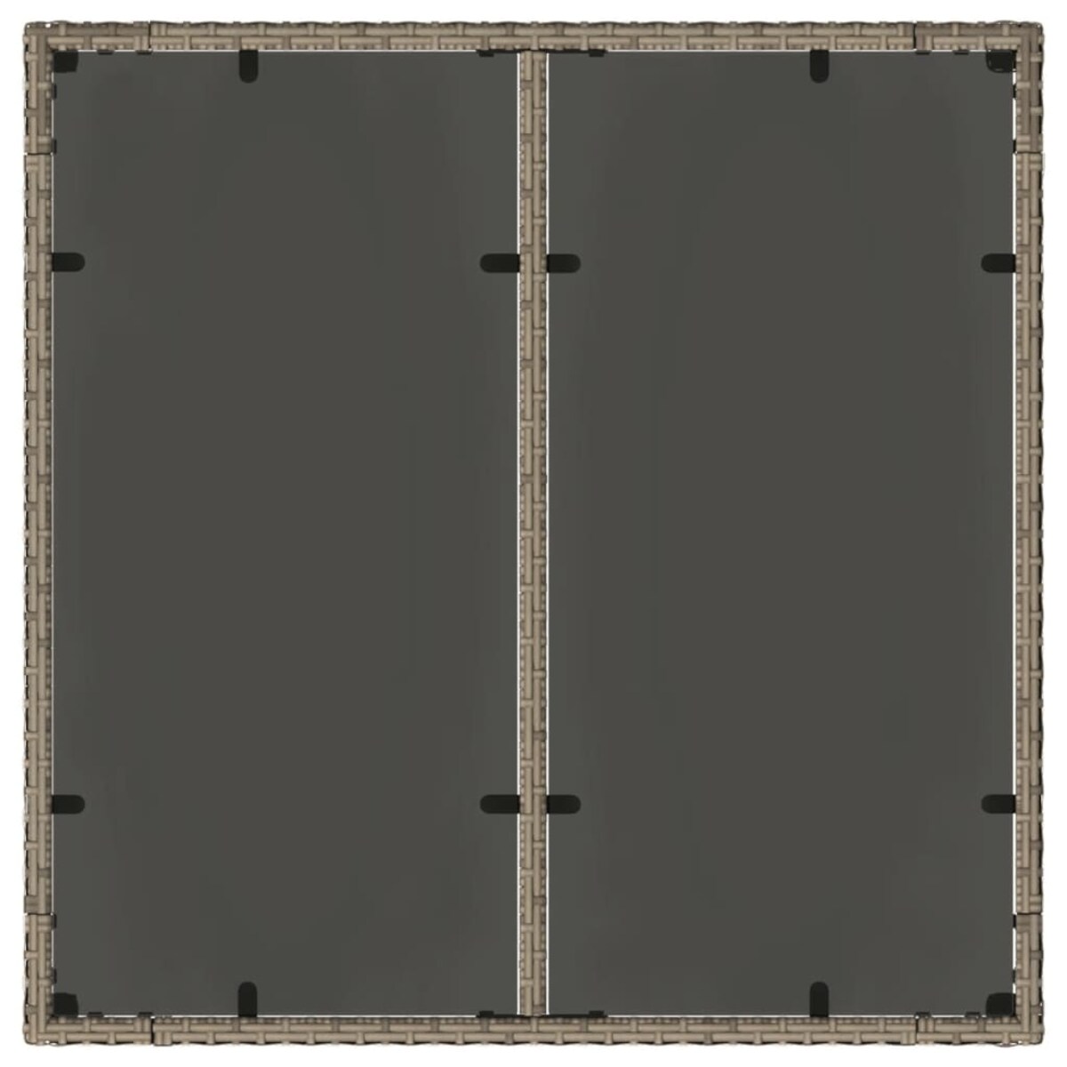 vidaXL Stół ogrodowy ze szklanym blatem, szary, 90x90x75 cm, rattan PE