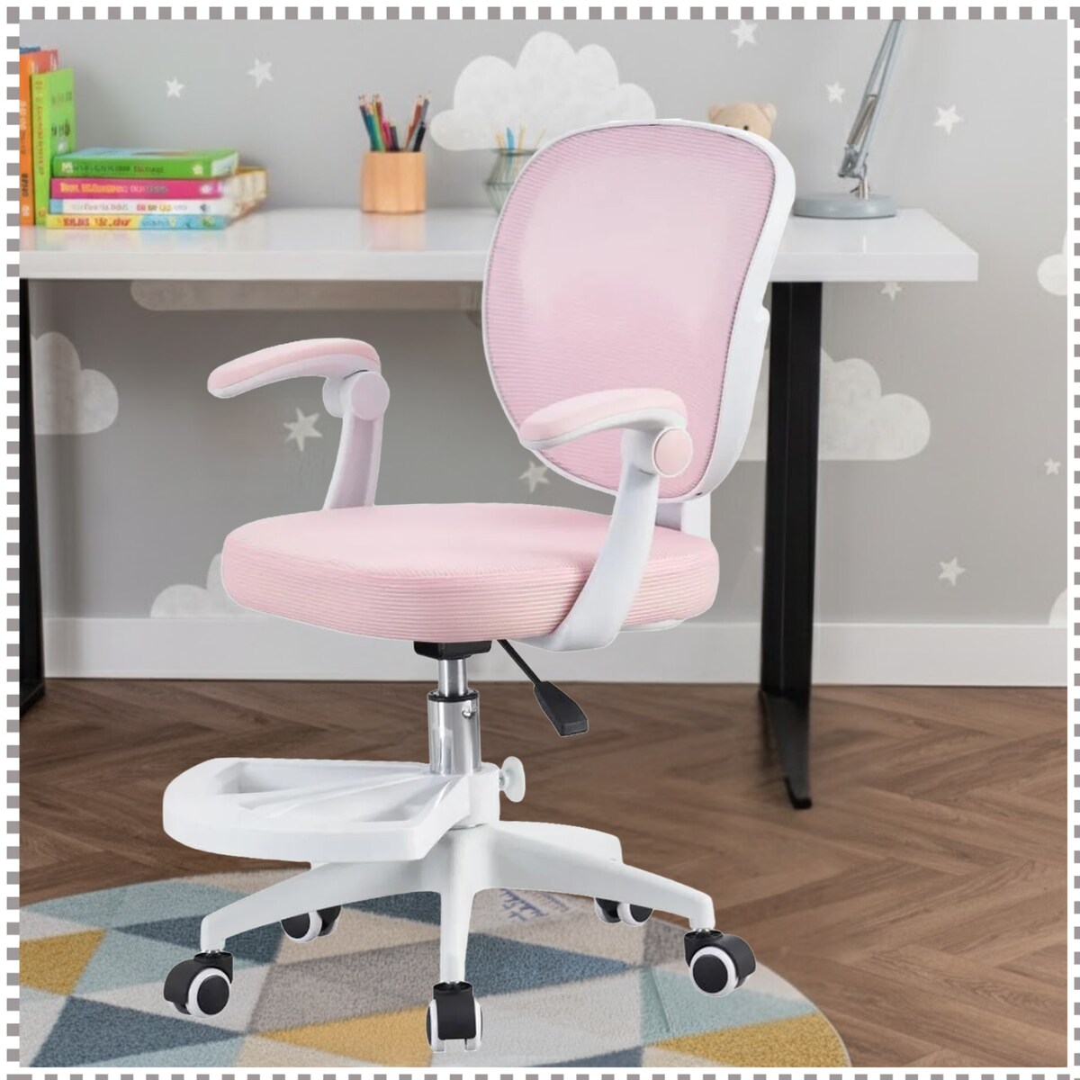 Fotel obrotowy biurowy do biurka krzesło dziecięce ergonomiczny młodzieżowy