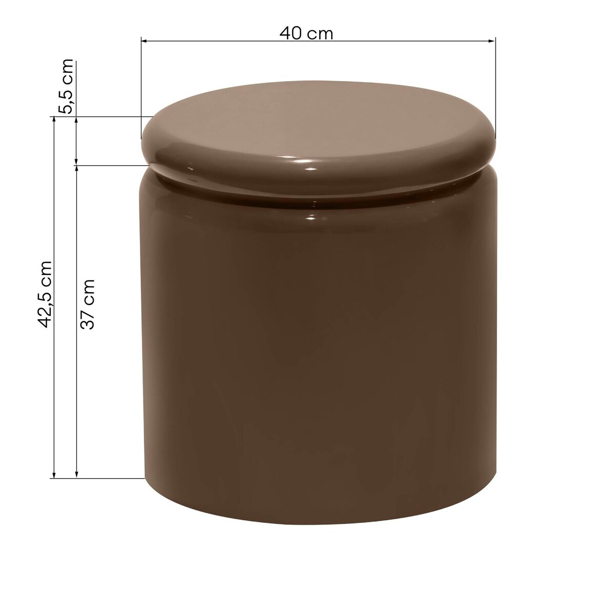 Stolik kawowy boczny Ø40 cm glossy 42,5x40x40 cm RULLO brązowy